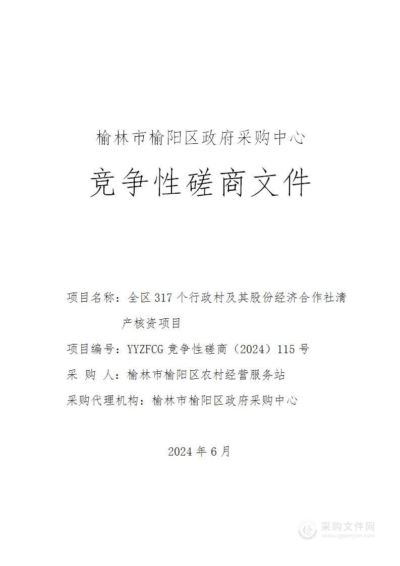 全区317个行政村及其股份经济合作社清产核资项目