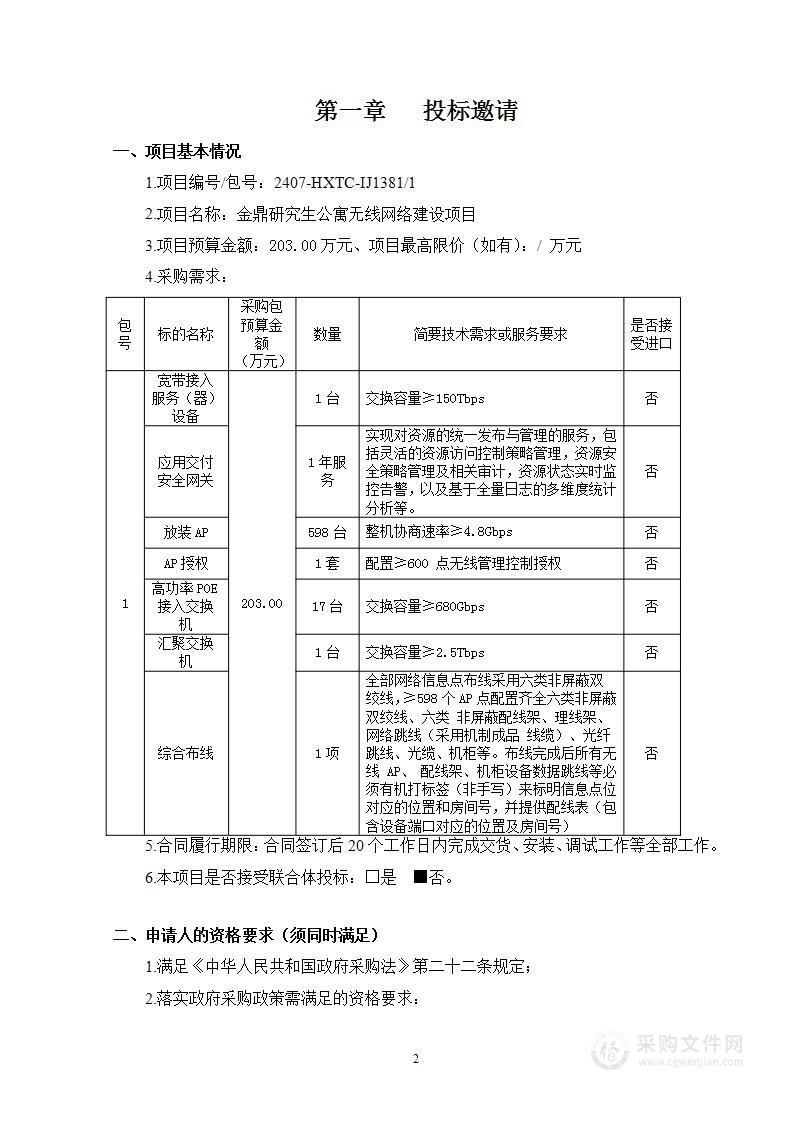 金鼎研究生公寓无线网络建设项目