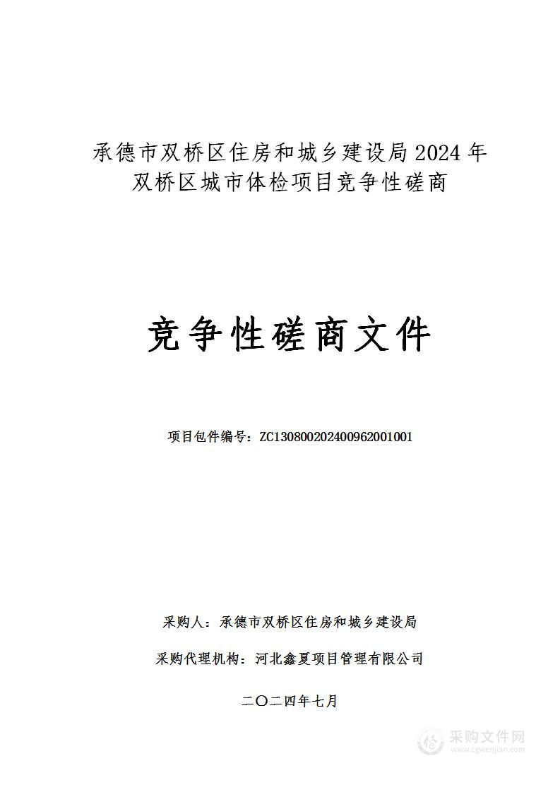 2024年双桥区城市体检项目