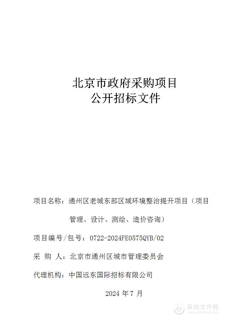 通州区老城东部区域环境整治提升项目（项目管理、设计、测绘、造价咨询）（第二包）