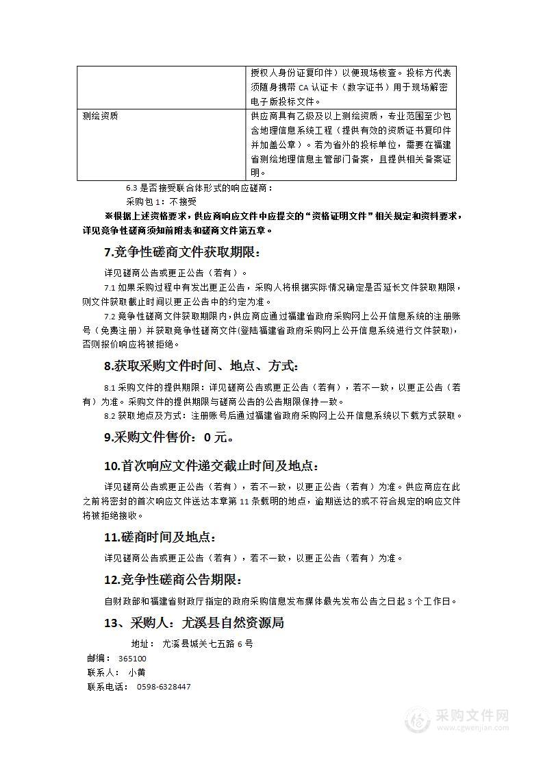 尤溪县深化全民所有自然资源资产清查工作项目