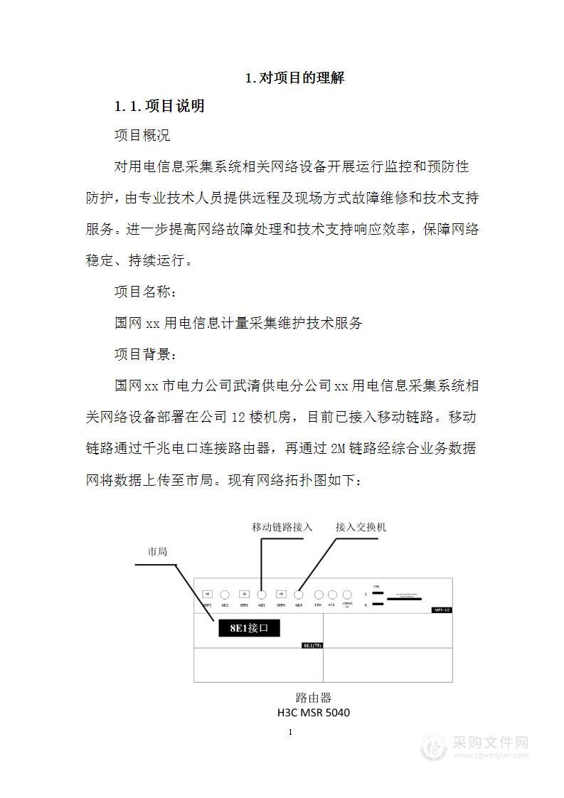 电力公司工程及服务网络设备运维项目投标方案