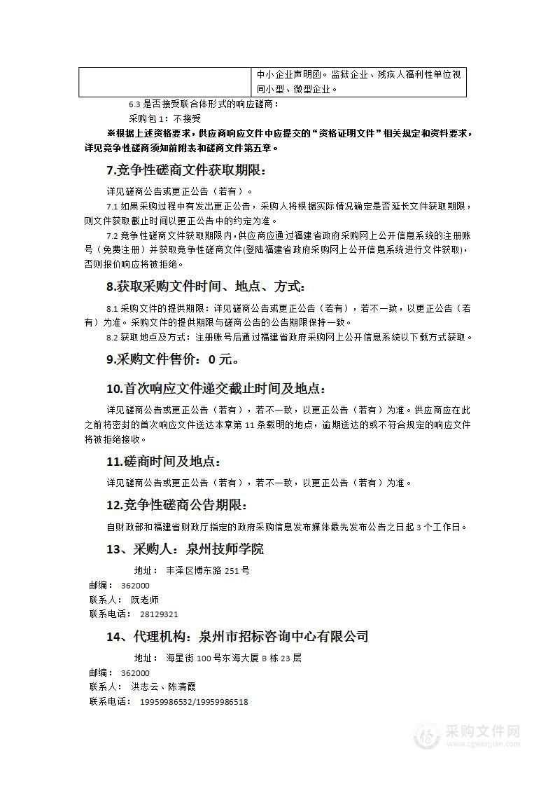 泉州技师学院保安服务采购项目