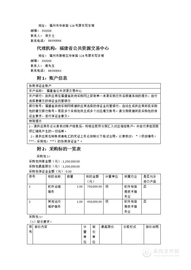 2024年度福建省省级政府采购网上超市运行维护服务