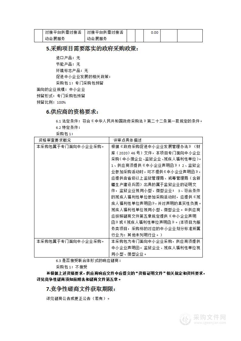 福建省工业企业供需对接平台供需对接活动会展服务