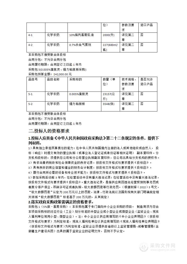 2024年番禺区病媒生物防制药物采购