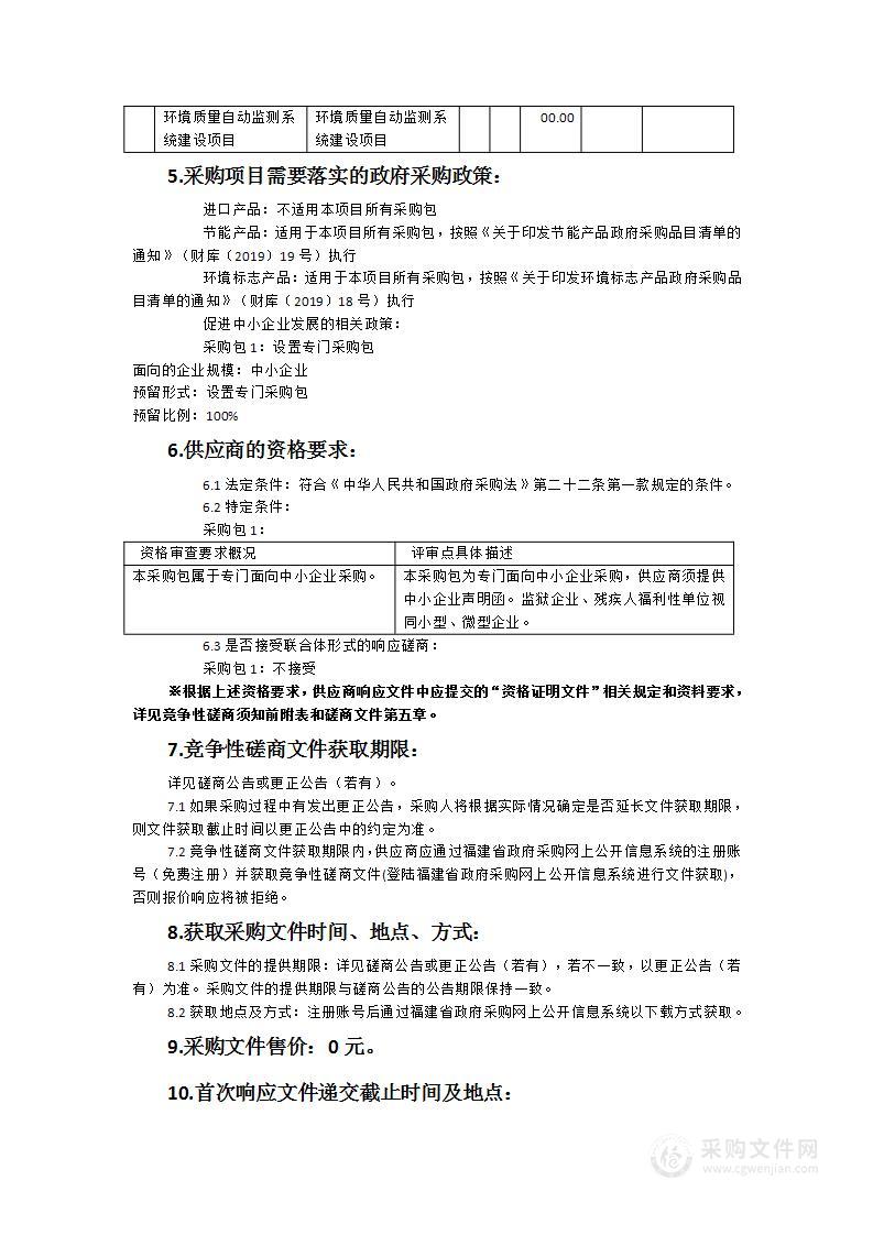 实验区城市功能区声环境质量自动监测系统建设项目