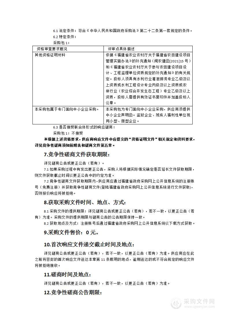 漳浦县2024年高标准农田“五化”建设示范项目初步设计方案编制（含测绘）服务