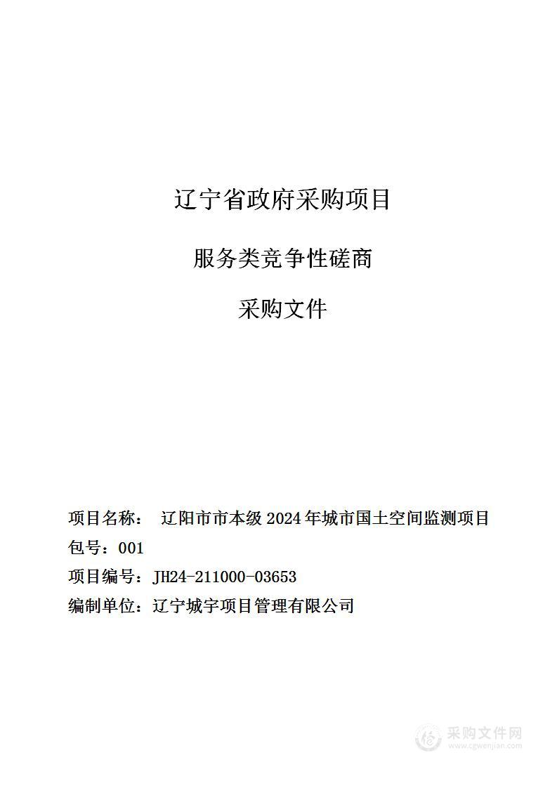 辽阳市市本级2024年城市国土空间监测项目