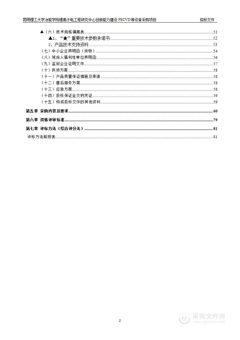 昆明理工大学冶能学院锂离子电工程研究中心创新能力建设PECVD等设备采购项目