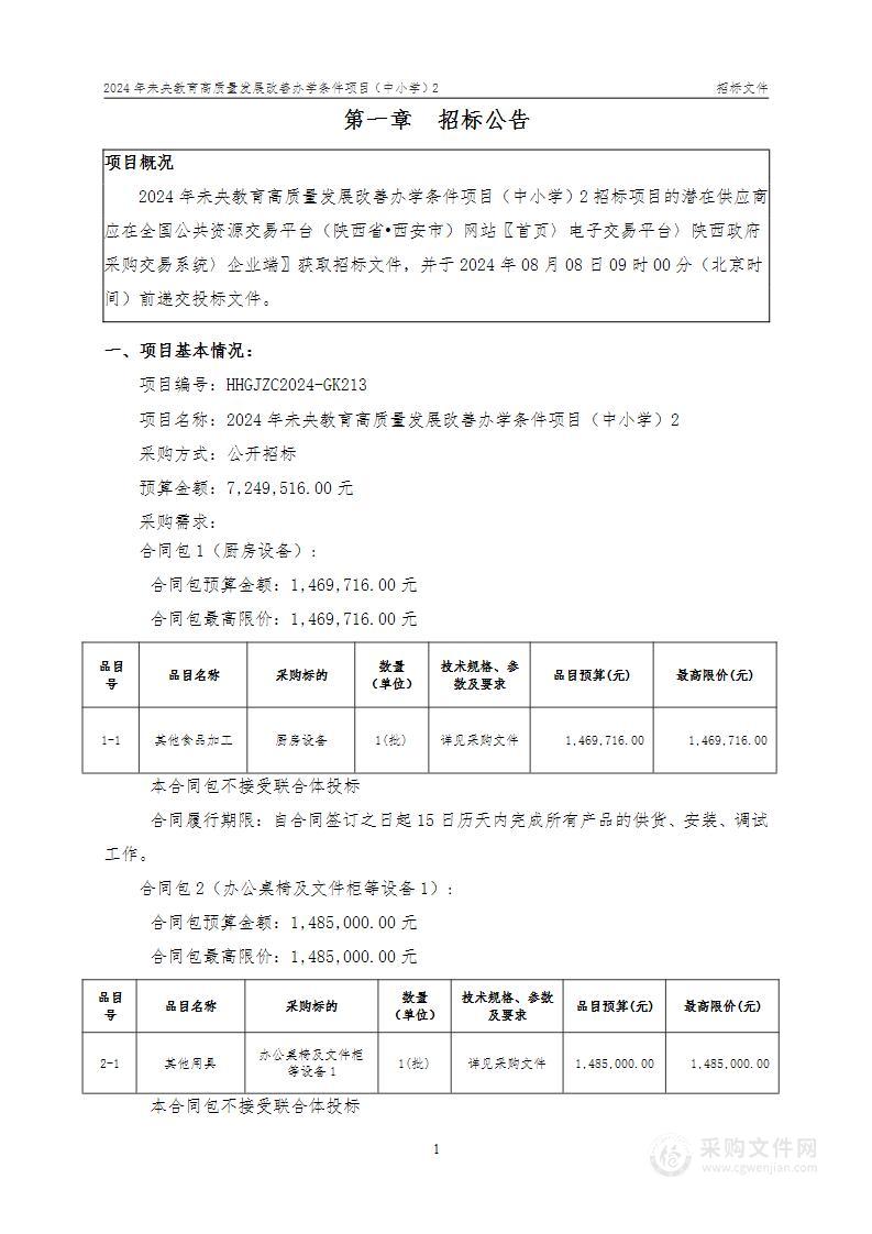 2024年未央教育高质量发展改善办学条件项目（中小学）2（第四包）