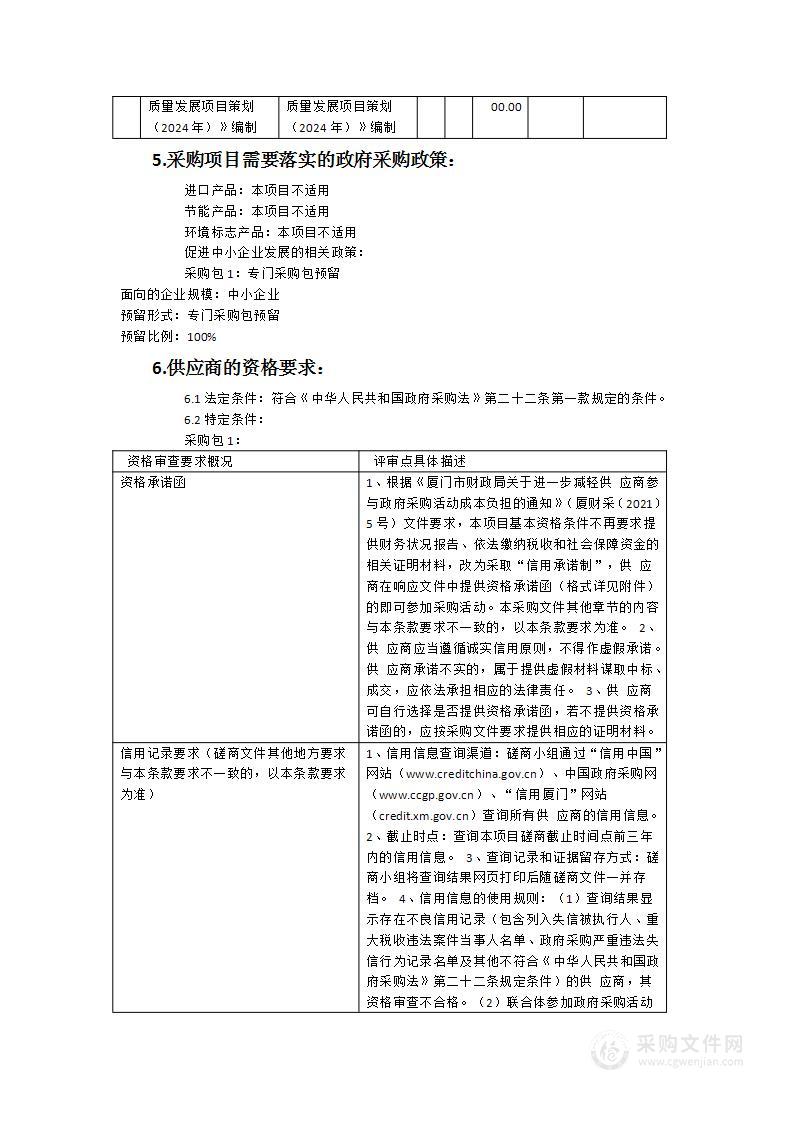 《翔安区城乡空间高质量发展项目策划（2024年）》编制