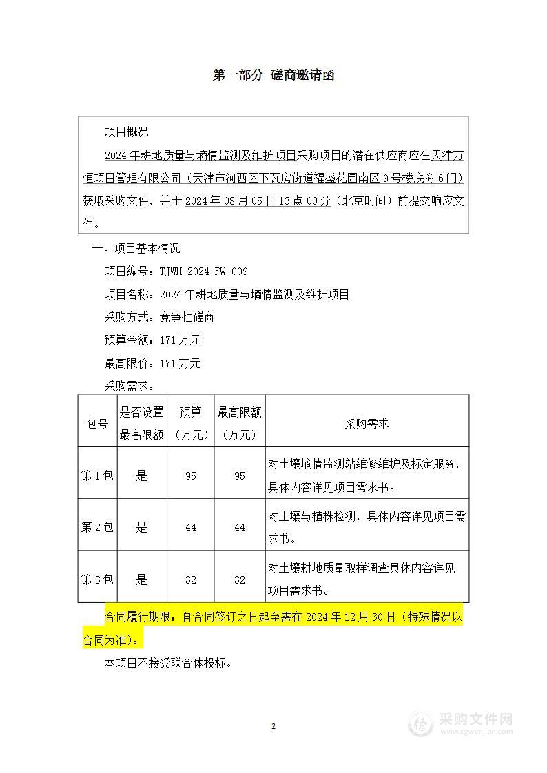 2024年耕地质量与墒情监测及维护