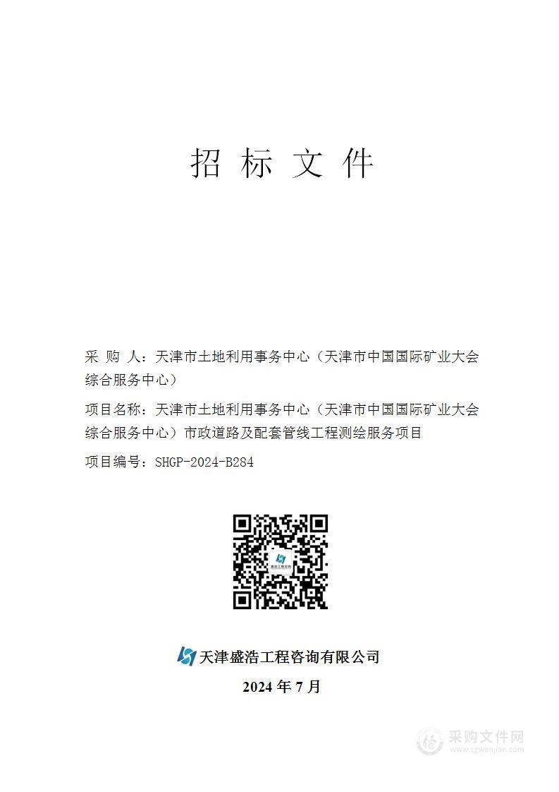 天津市土地利用事务中心（天津市中国国际矿业大会综合服务中心）市政道路及配套管线工程测绘服务项目