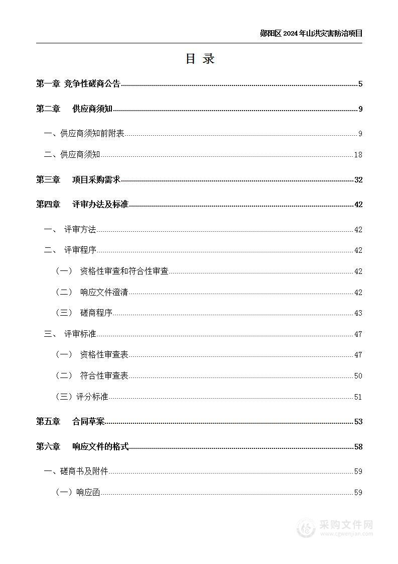 郧阳区2024年山洪灾害防治项目