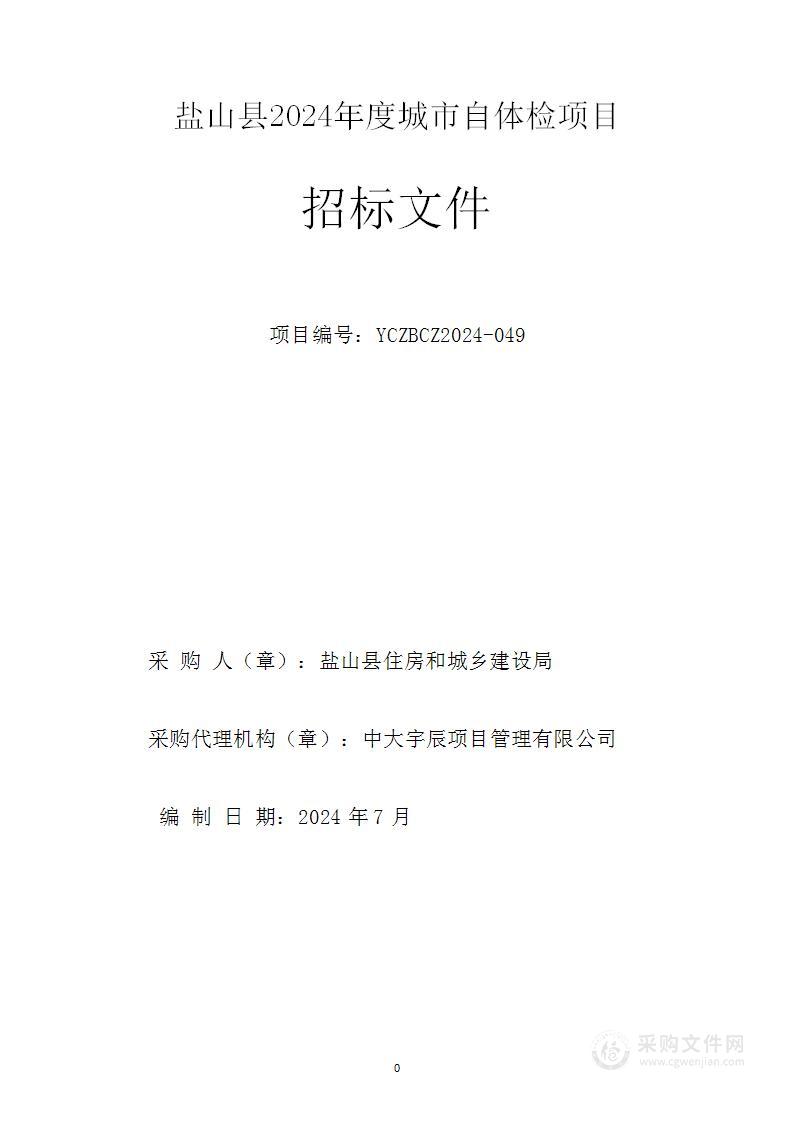 盐山县2024年度城市自体检项目