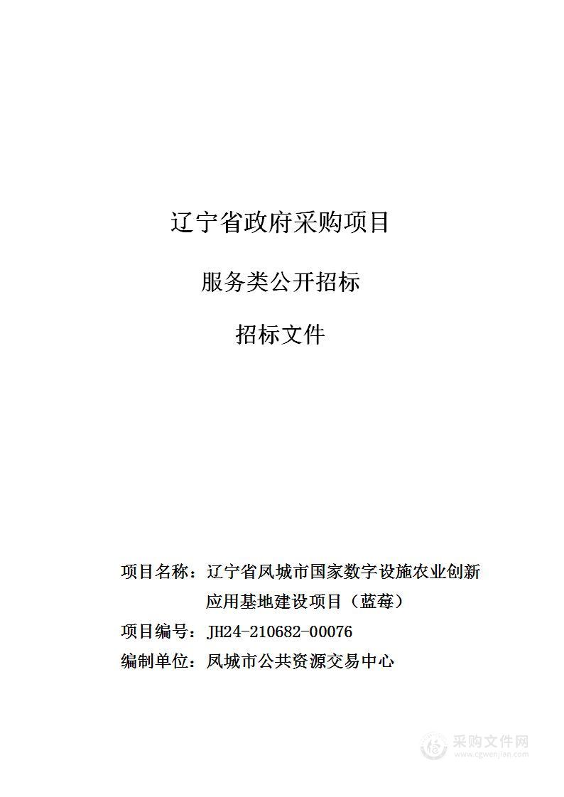 辽宁省凤城市国家数字设施农业创新应用基地建设项目（蓝莓）