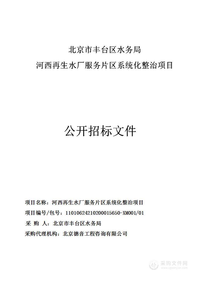 河西再生水厂服务片区系统化整治项目