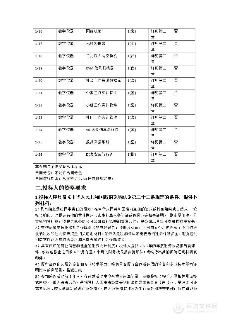 社会工作人工智能TPRIS智慧融合实验平台设备采购