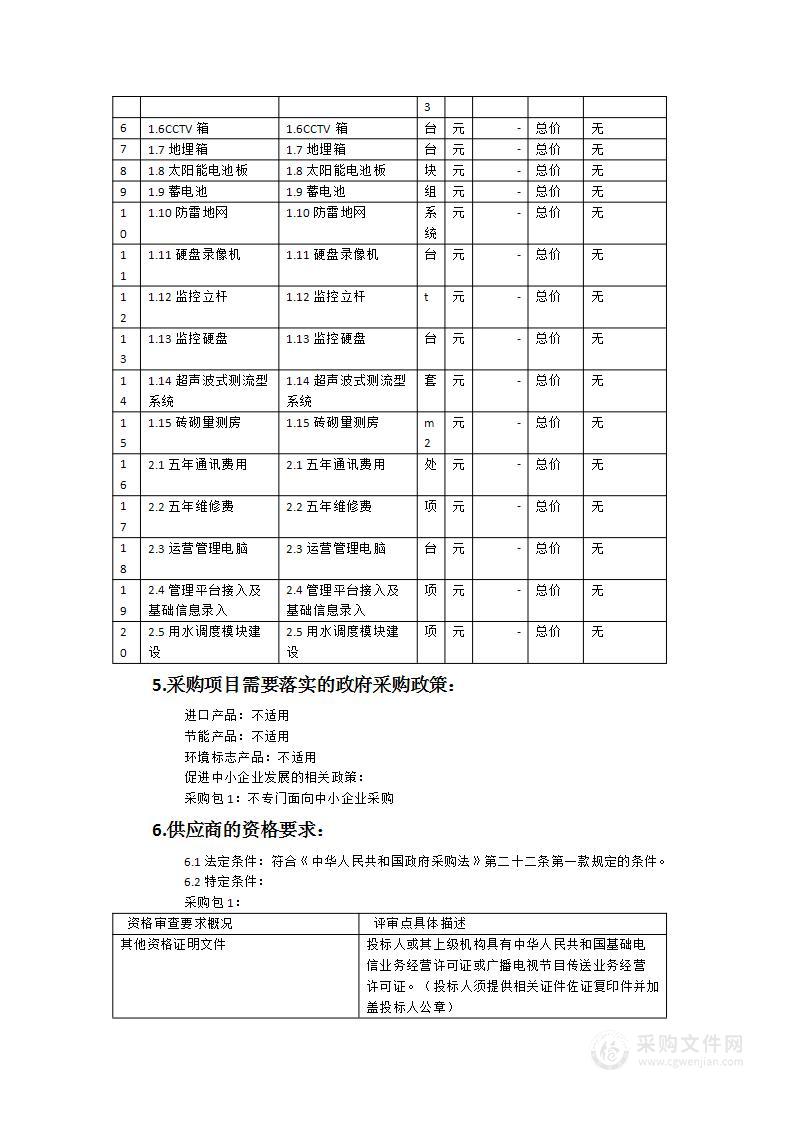 水埠水库灌区信息化设备采购项目