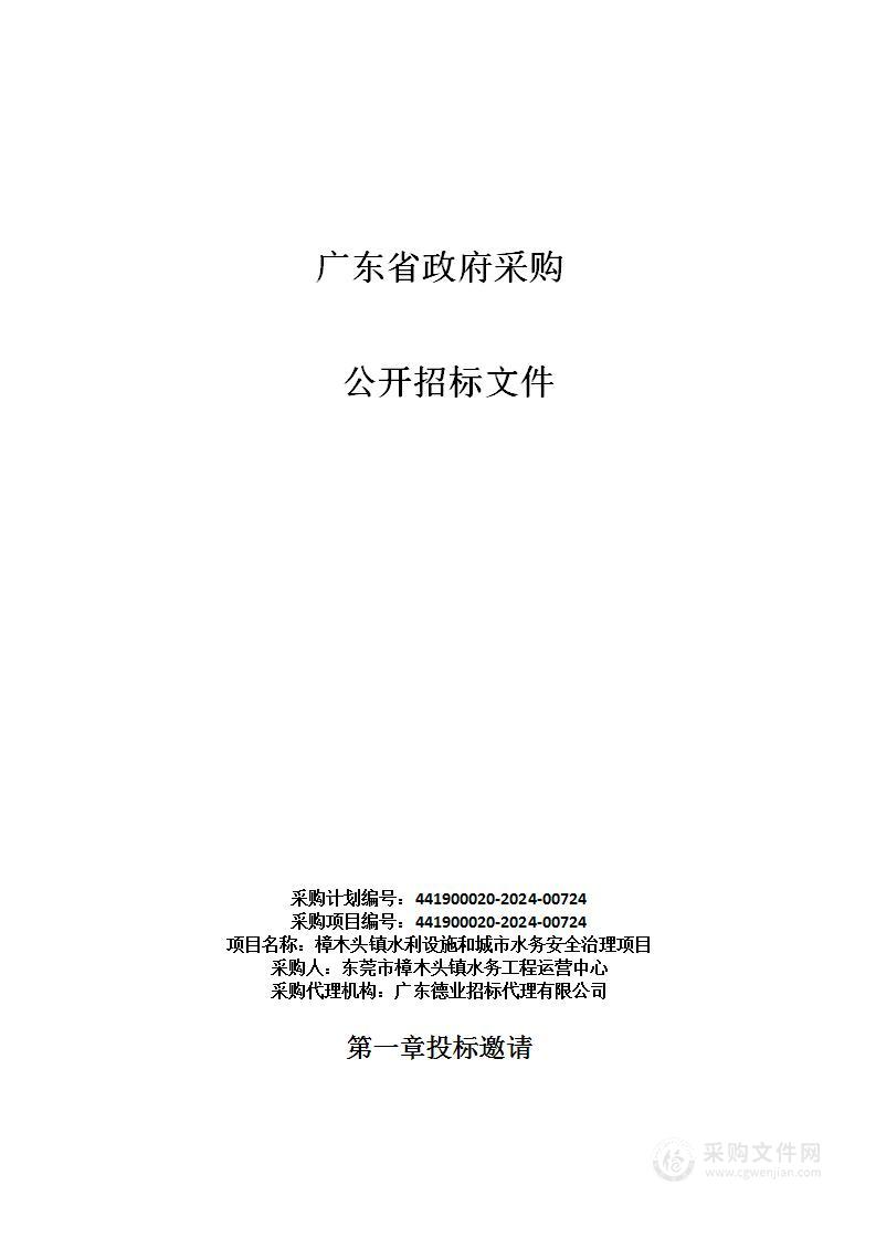 樟木头镇水利设施和城市水务安全治理项目