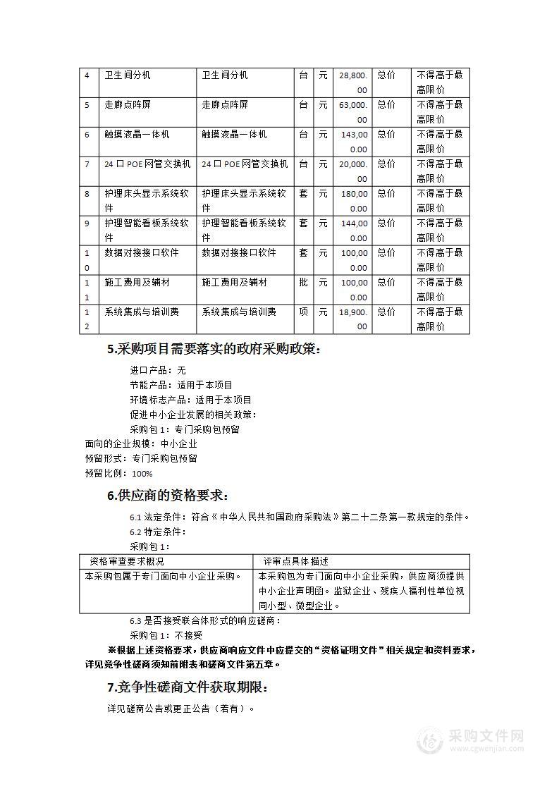 莆田市第一医院护理床头显示系统