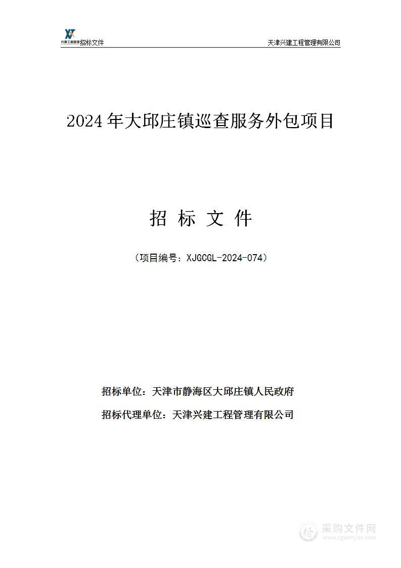 2024年大邱庄镇巡查服务外包项目