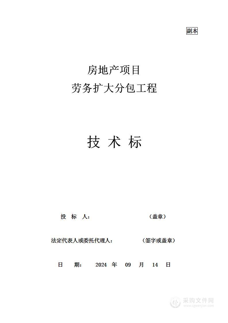 房地产项目劳务扩大分包工程施工投标方案