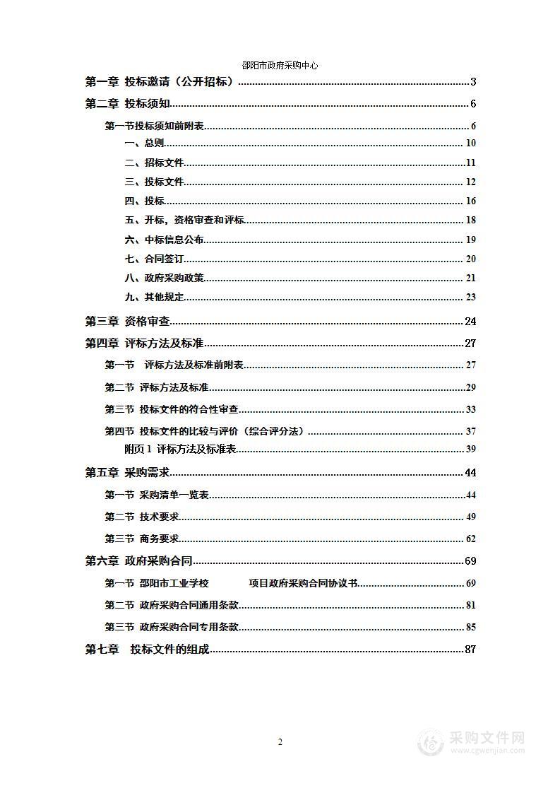 邵阳工业学校食堂大宗食材采购项目