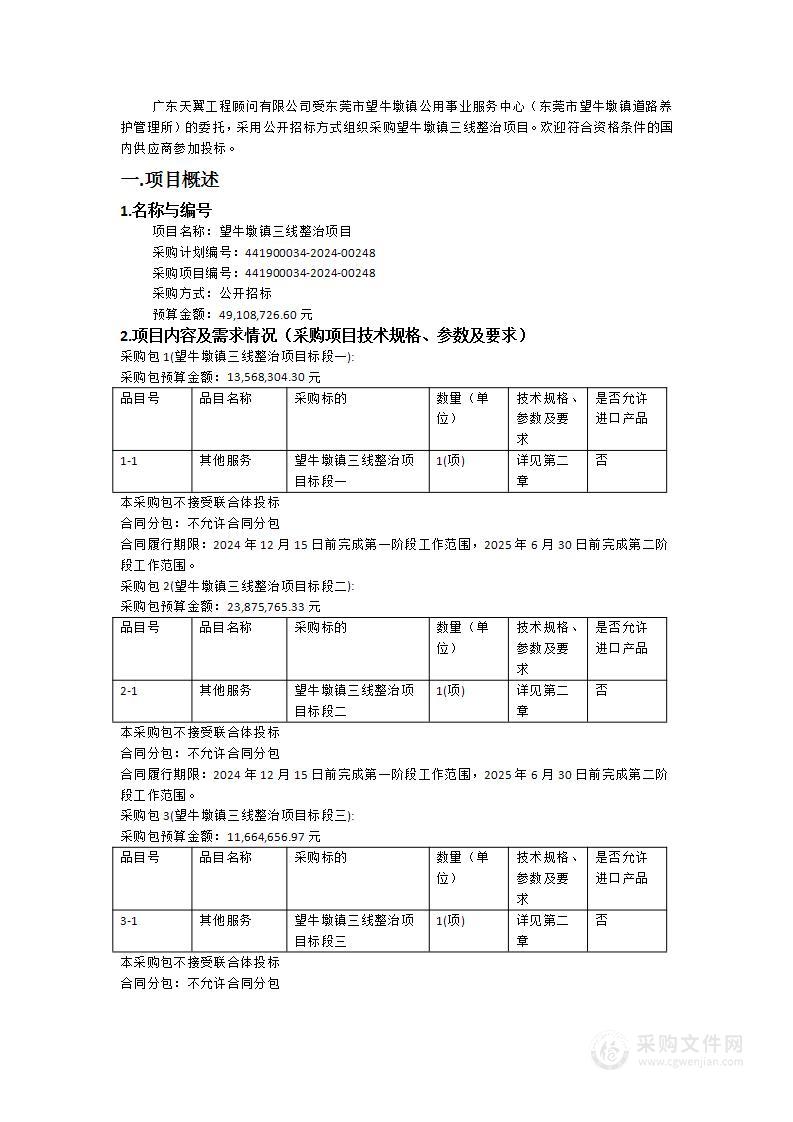 望牛墩镇三线整治项目