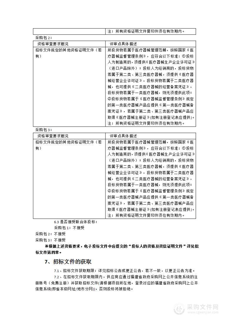 福建省老年医院气囊式体外反搏装置、电磁式体外冲击波碎石机等医疗设备采购项目