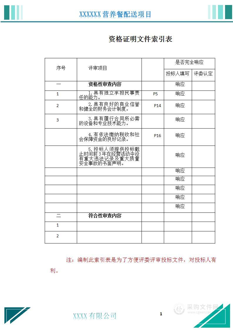 营养餐配送投标方案