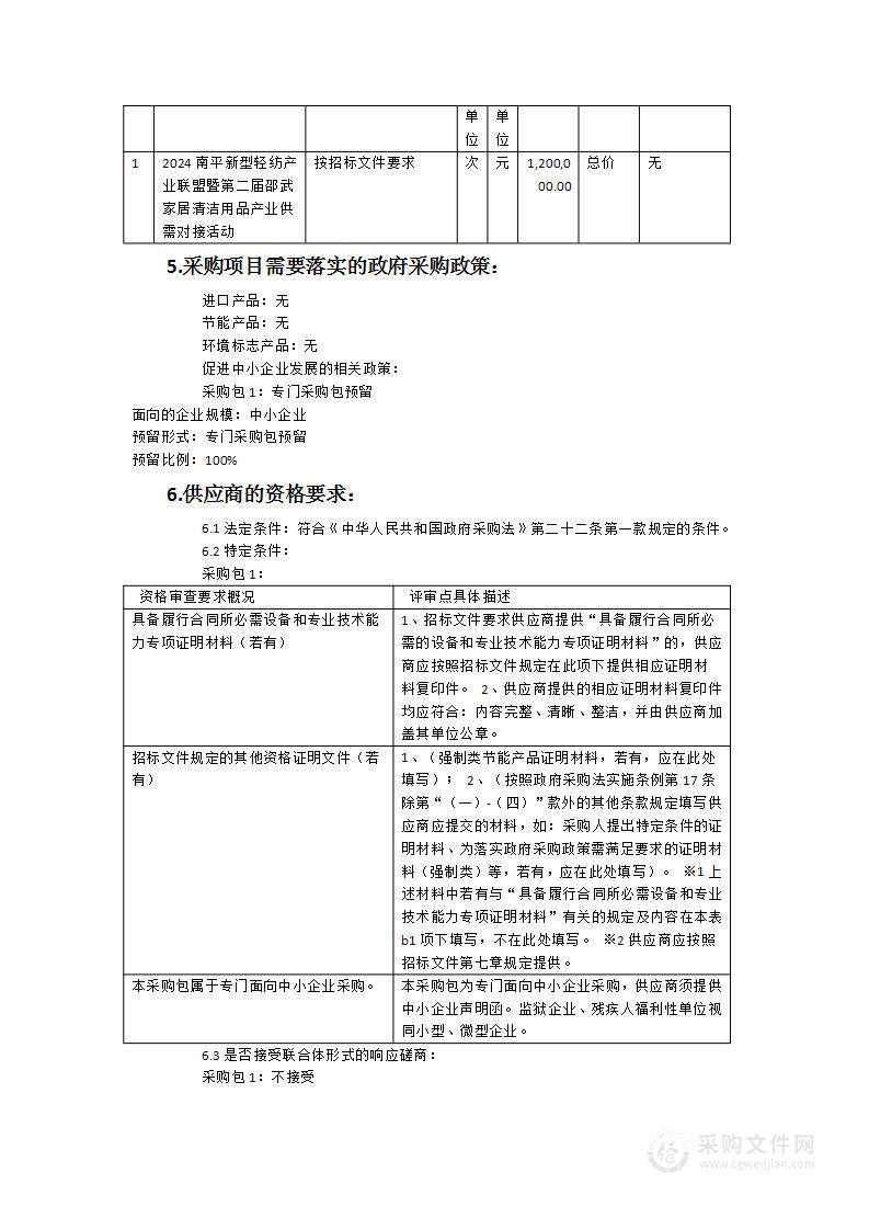 2024南平新型轻纺产业联盟暨第二届邵武家居清洁用品产业供需对接活动