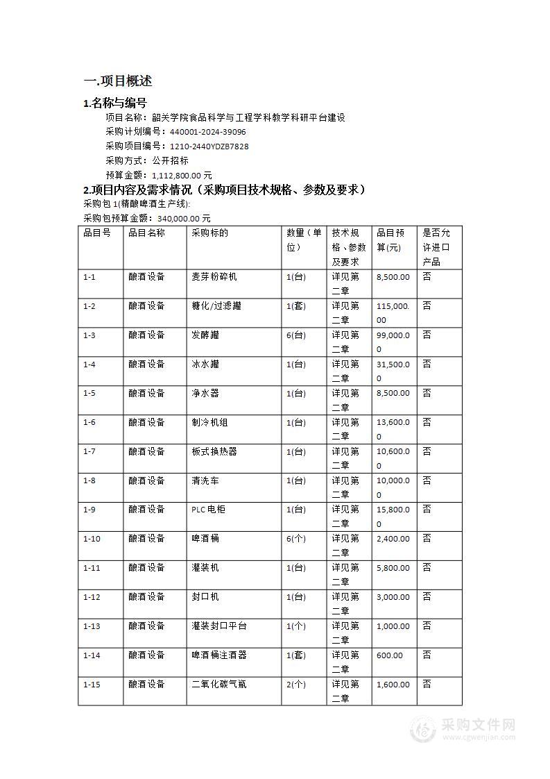 韶关学院食品科学与工程学科教学科研平台建设