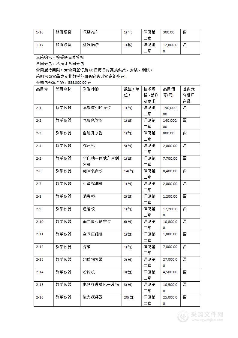 韶关学院食品科学与工程学科教学科研平台建设