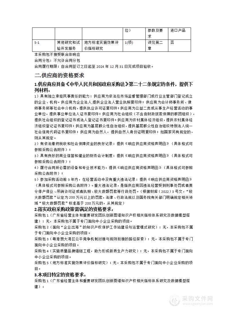 广东省市场监督管理局知识产权领域课题研究项目