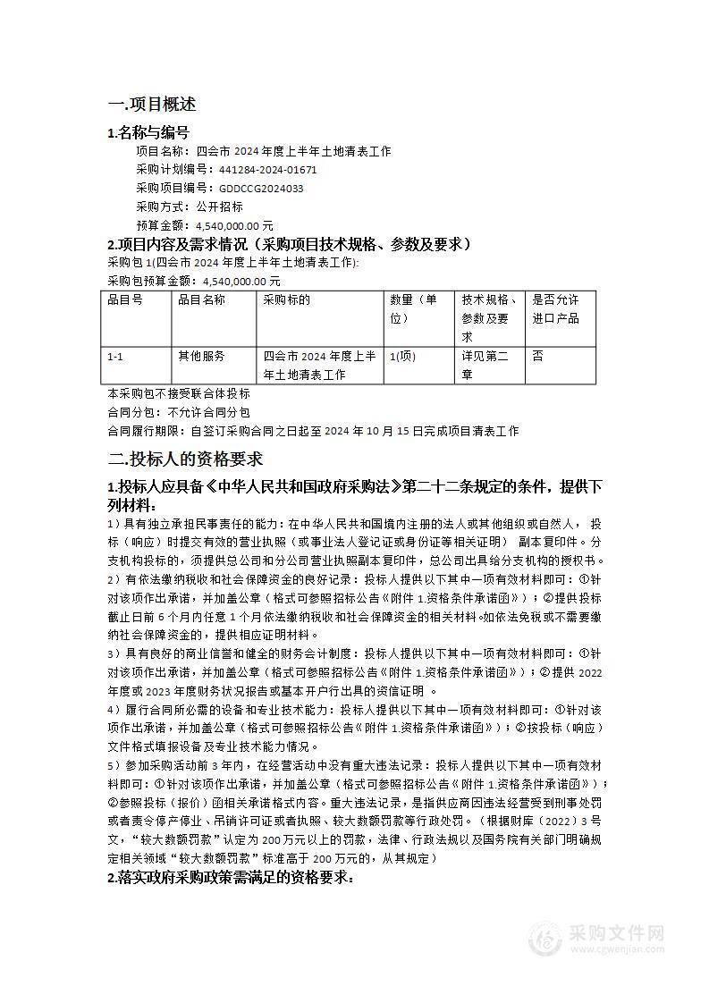 四会市2024年度上半年土地清表工作