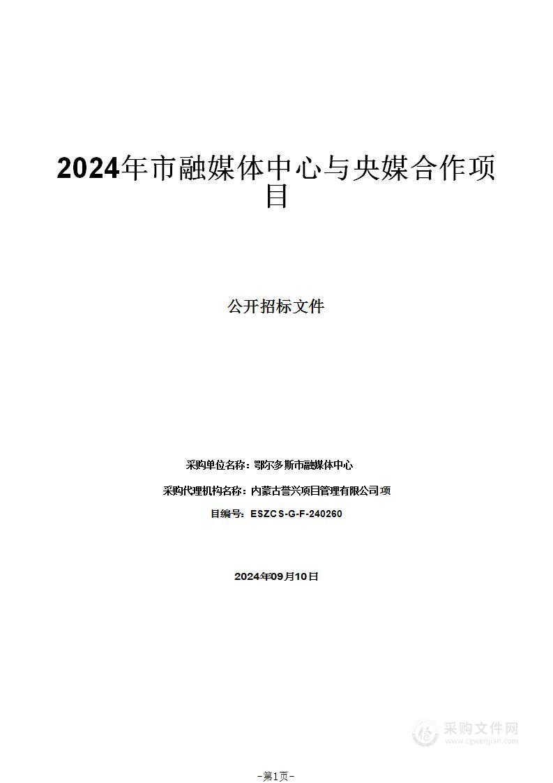 2024年市融媒体中心与央媒合作项目