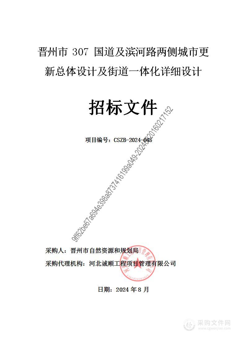 晋州市307国道及滨河路两侧城市更新总体设计及街道一体化详细设计