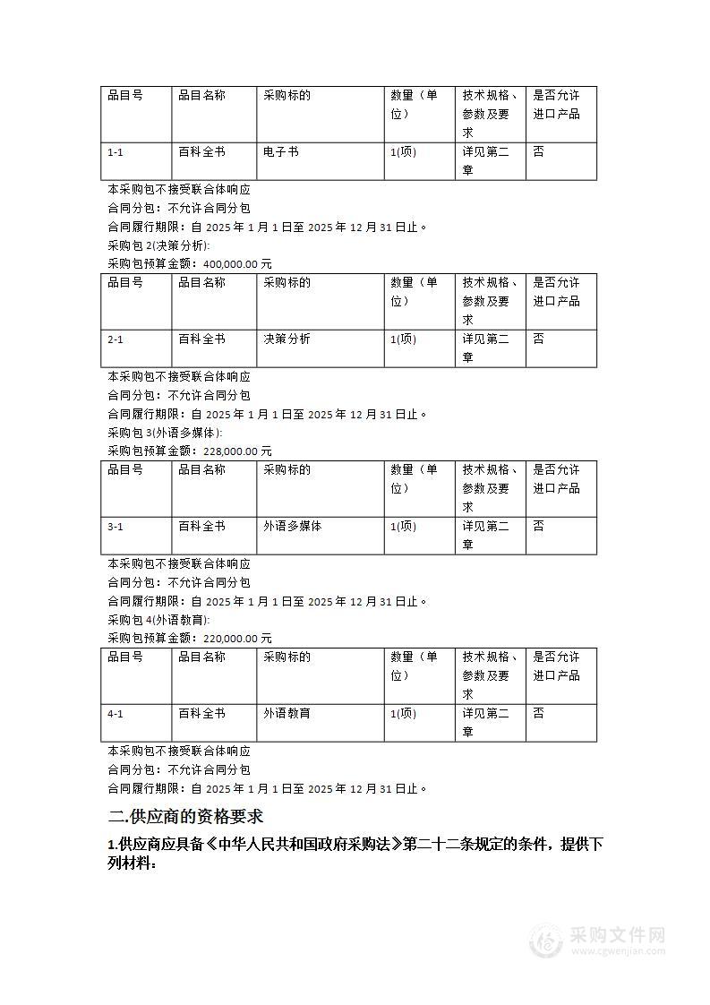 广东省立中山图书馆2025年度数字资源采购项目（学习决策类、音视频类）（三）