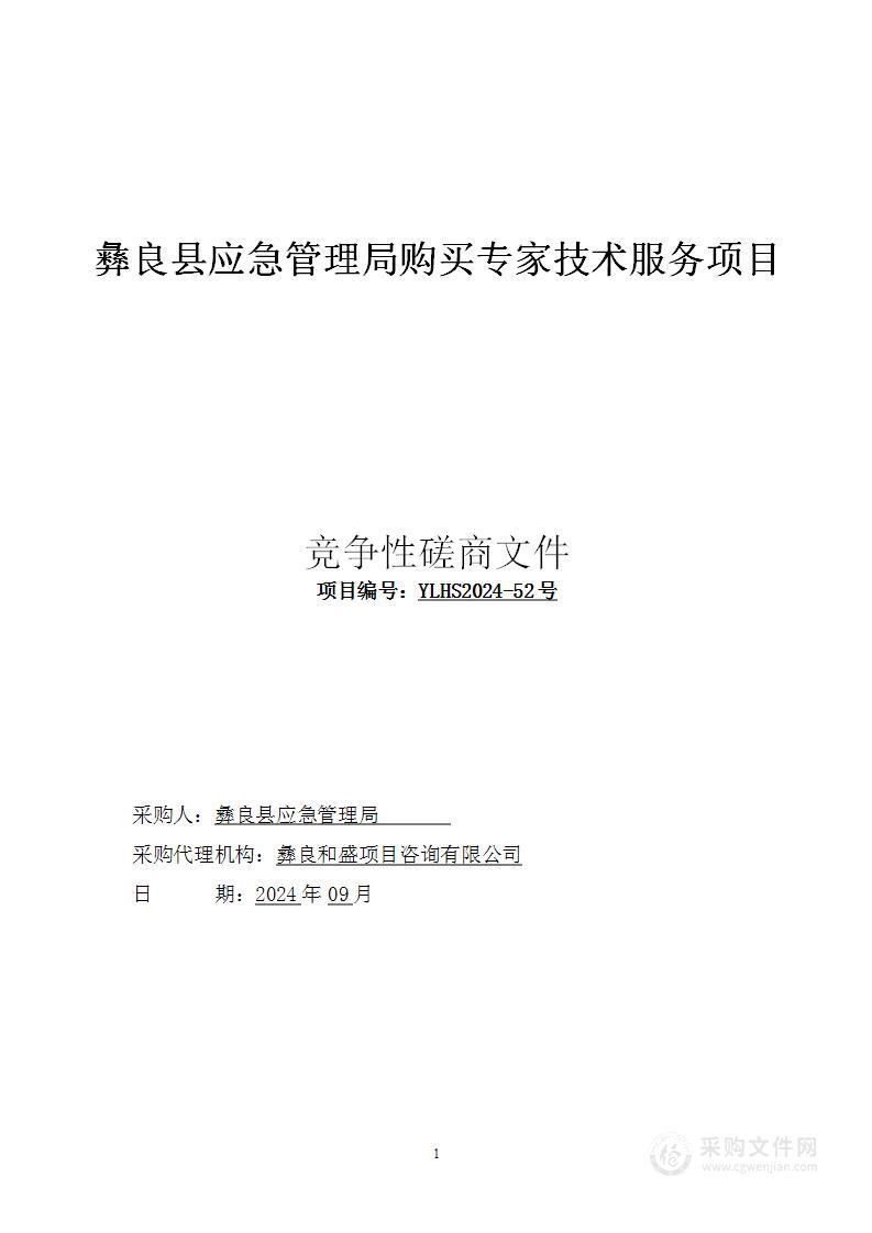 彝良县应急管理局购买专家技术服务项目