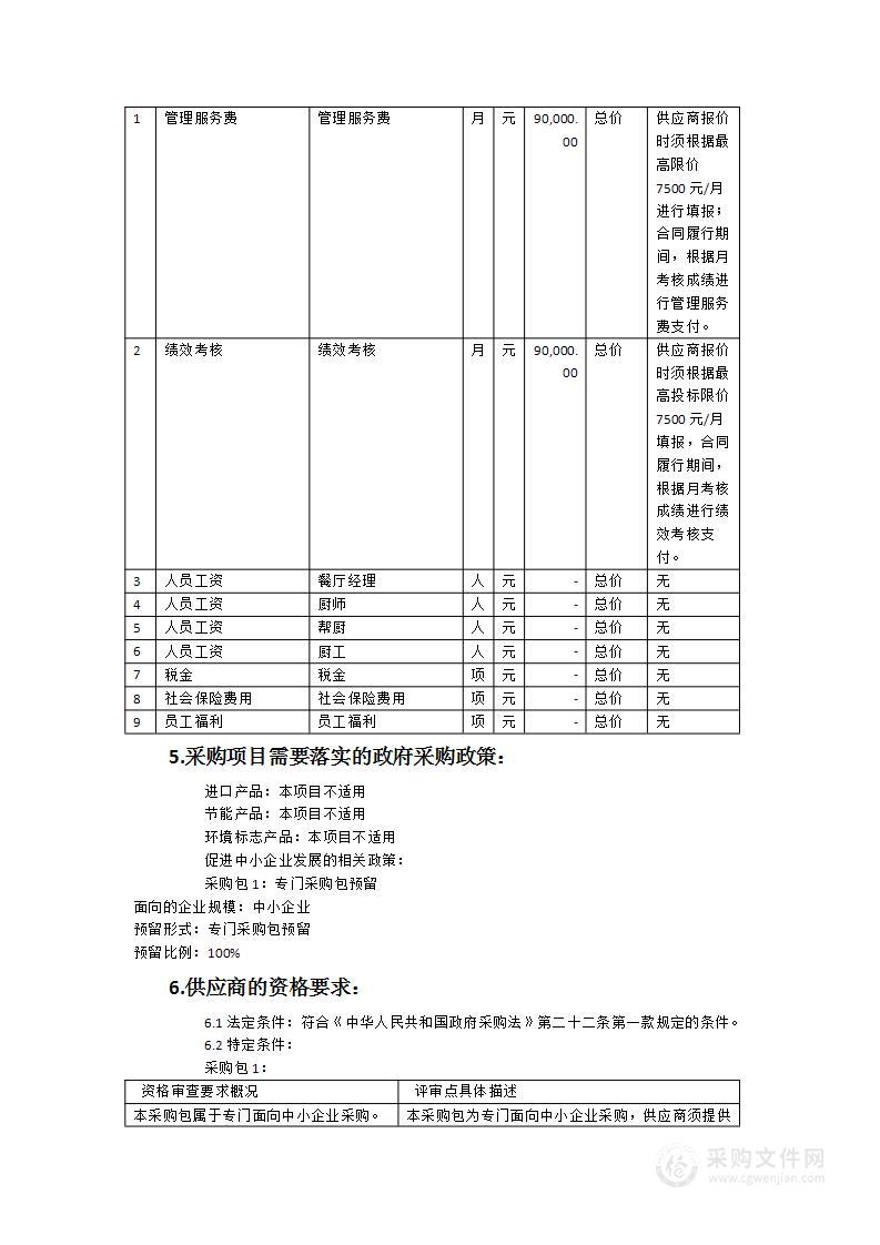 2024-2025年惠安县委县政府机关食堂工作人员服务采购项目