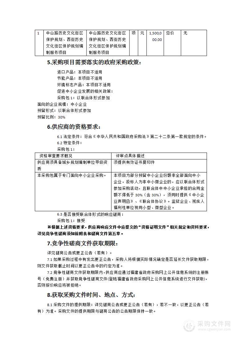 中山路及西街历史文化街区保护规划编制