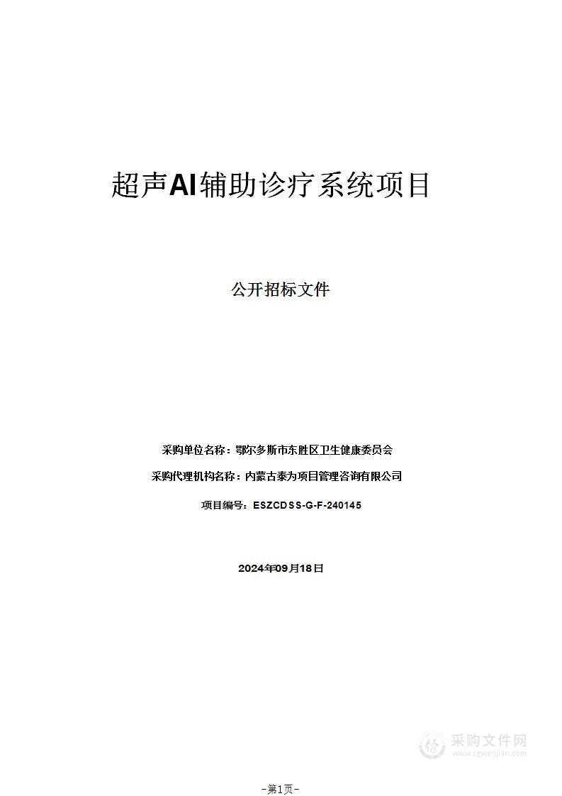 超声AI辅助诊疗系统项目