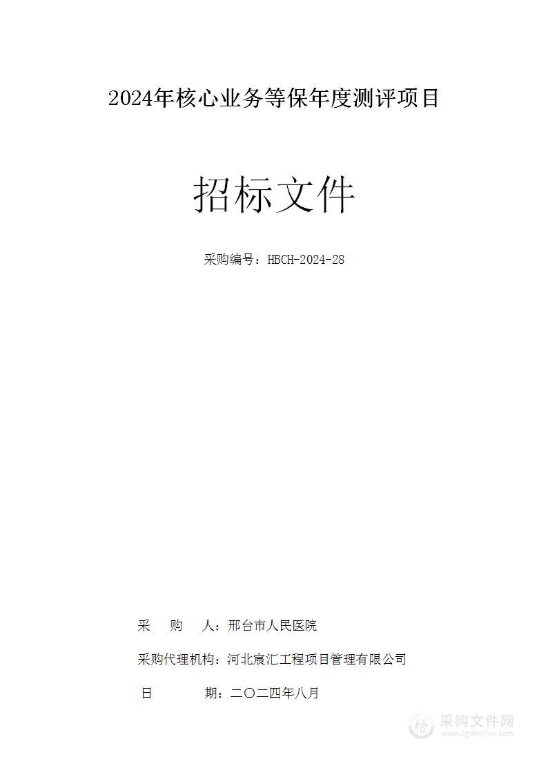 2024年核心业务等保年度测评项目