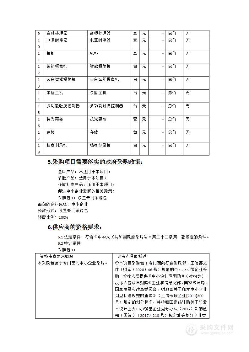 行政复议听证室听证设备采购