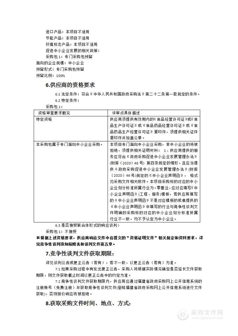 食堂食材及用品采购（粮油、副食品、调味品类）