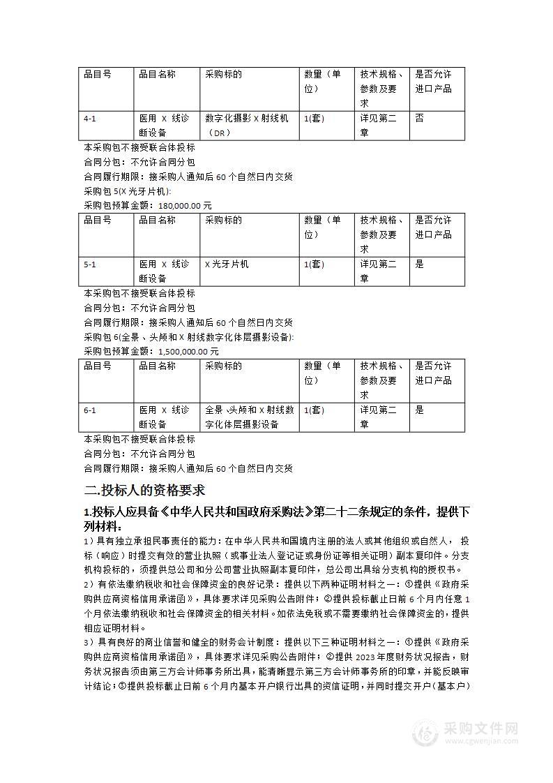 佛山市第二人民医院新院区建设项目普通放射设备专项（第一批）