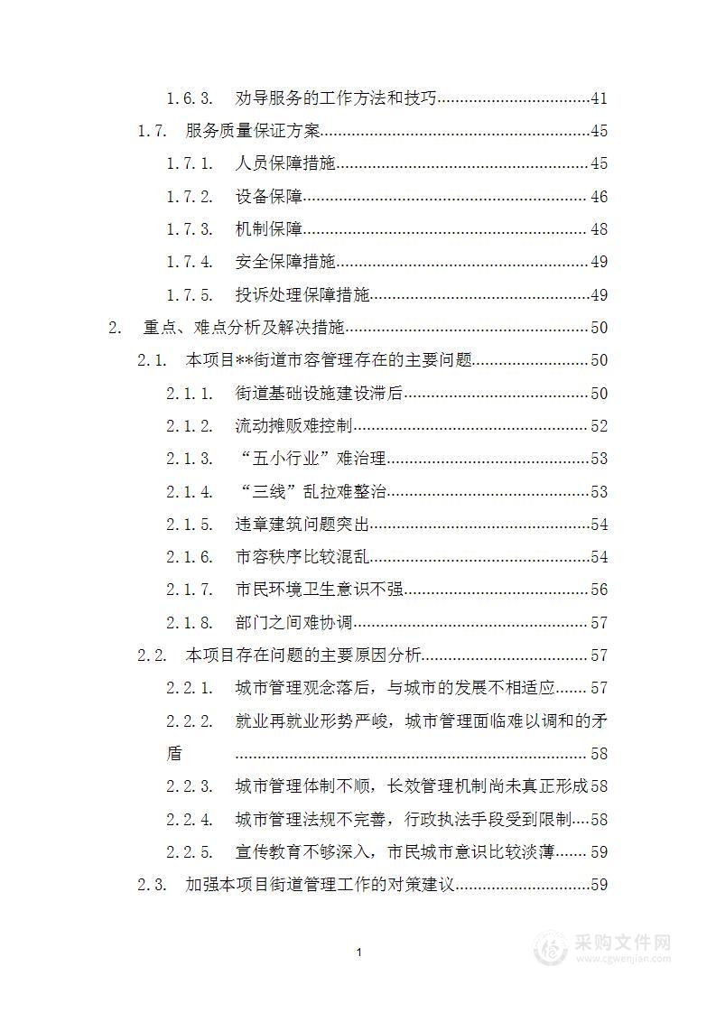 街道市容秩序辅助管理服务项目技术方案