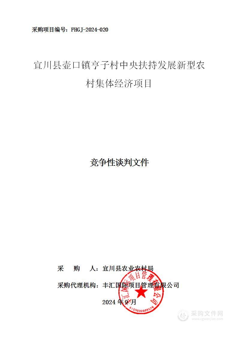 宜川县壶口镇亨子村中央扶持发展新型农村集体经济项目